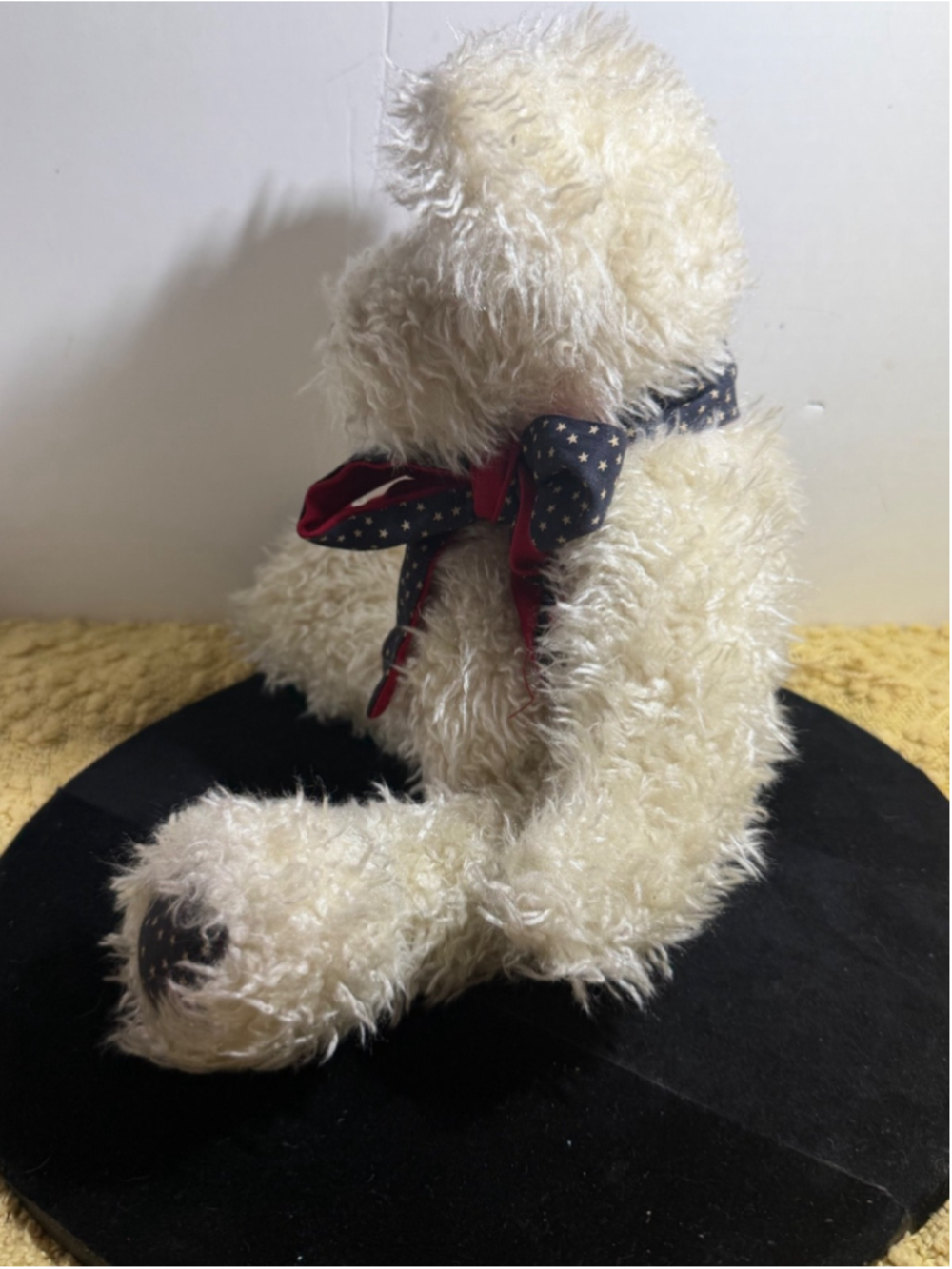 Boyds Collection Ltd 1998 Plush Teddy Bear White Patriotic Star Bow Stuffed Anim - Picture 10 of 13